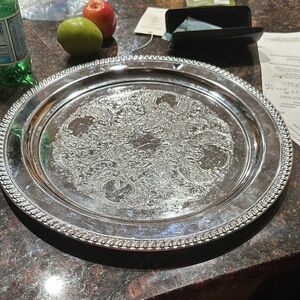 Elegant Silver Plated Decorative Tray